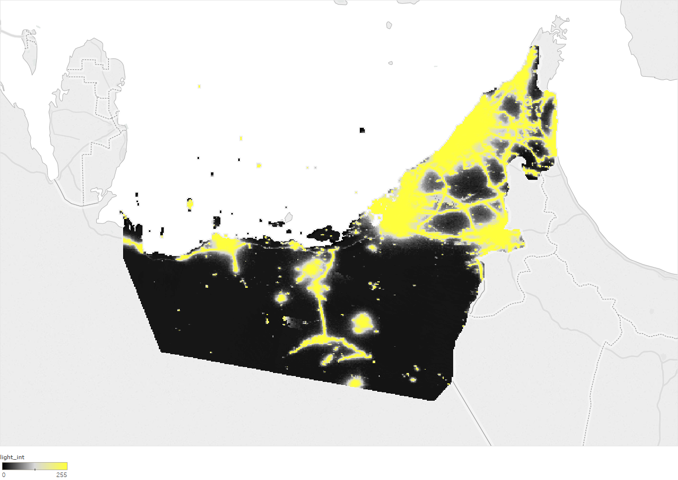 night-time light intensity