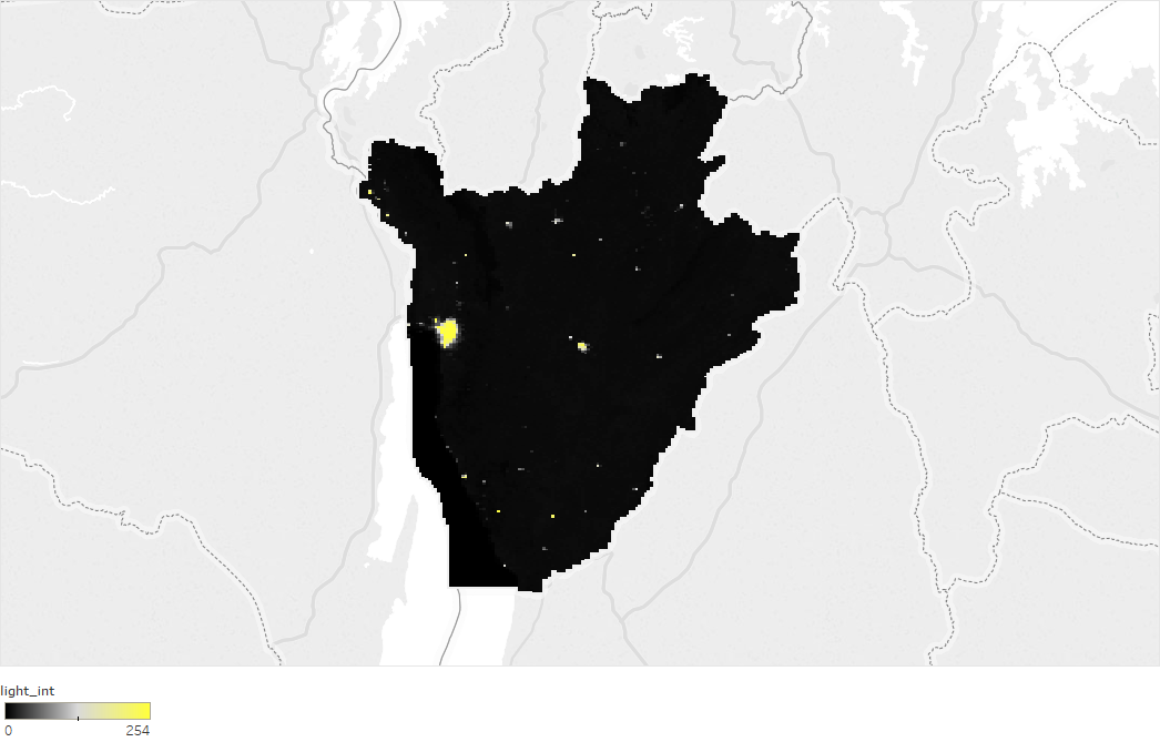 night-time light intensity