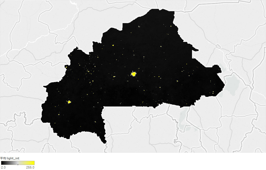 night-time light intensity